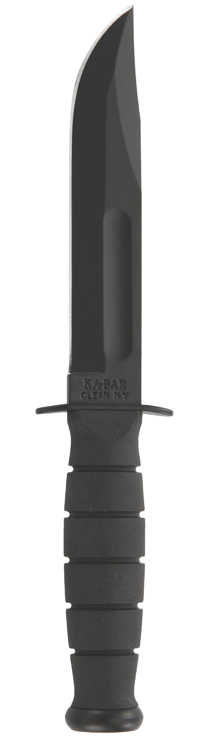 Ka-Bar 1256 Fighting/Utility 5.25″ Fixed Clip Point Plain Black 1095 Cro-Van Blade, Black Kraton G Handle, Includes Sheath