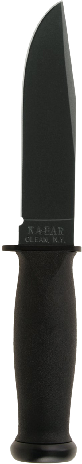 Ka-Bar 2221 Mark I 5.13″ Fixed Clip Point Plain Black 1095 Cro-Van Blade, Black Kraton G Handle, Includes Sheath