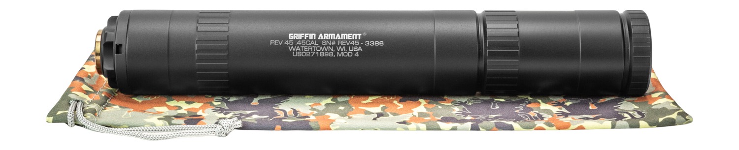 Griffin Armament GAREV45M4-W Revolution 45 Cal 1.375″ Black Aluminum/Stainless Steel