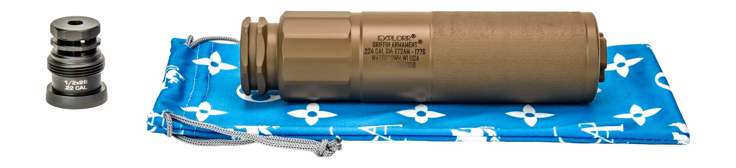 Griffin Armament GAET2FDEAM-W Explorr 224 Cal Flat Dark Earth Stainless Steel/Nickel 1/2″x28
