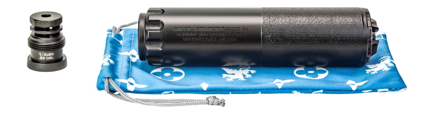 Griffin Armament GAREC5KAM-W 5K RECCE 5.56mm 1.50″ Black Stainless Steel 1/2″x28