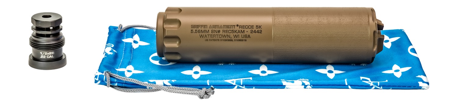 Griffin Armament GAREC5KFDEAM-W 5K RECCE 5.56mm 1.50″ Flat Dark Earth Stainless Steel 1/2″x28