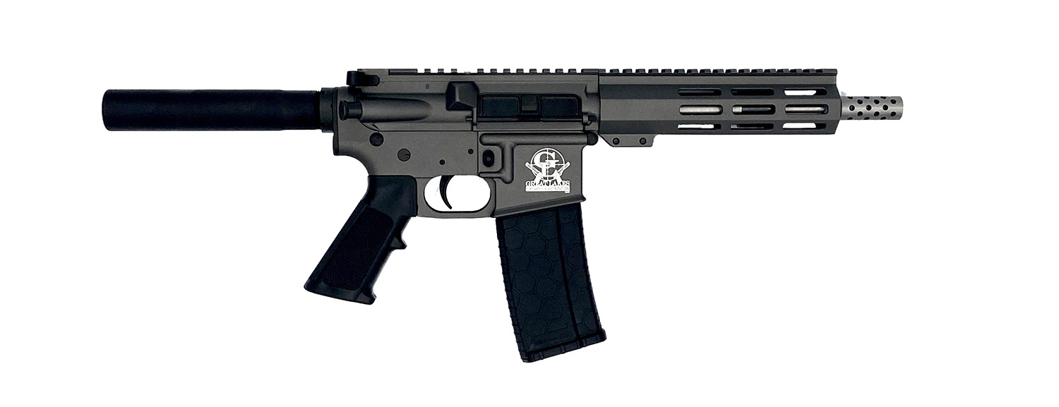 Great Lakes Firearms GL15223SSPTNG AR-15 Pistol 223 Wylde 30+1 7.50″ Stainless Barrel, Tungsten Rec, 7″ M-LOK Handguard, Buffer Tube (No Brace), Black A2 Grip