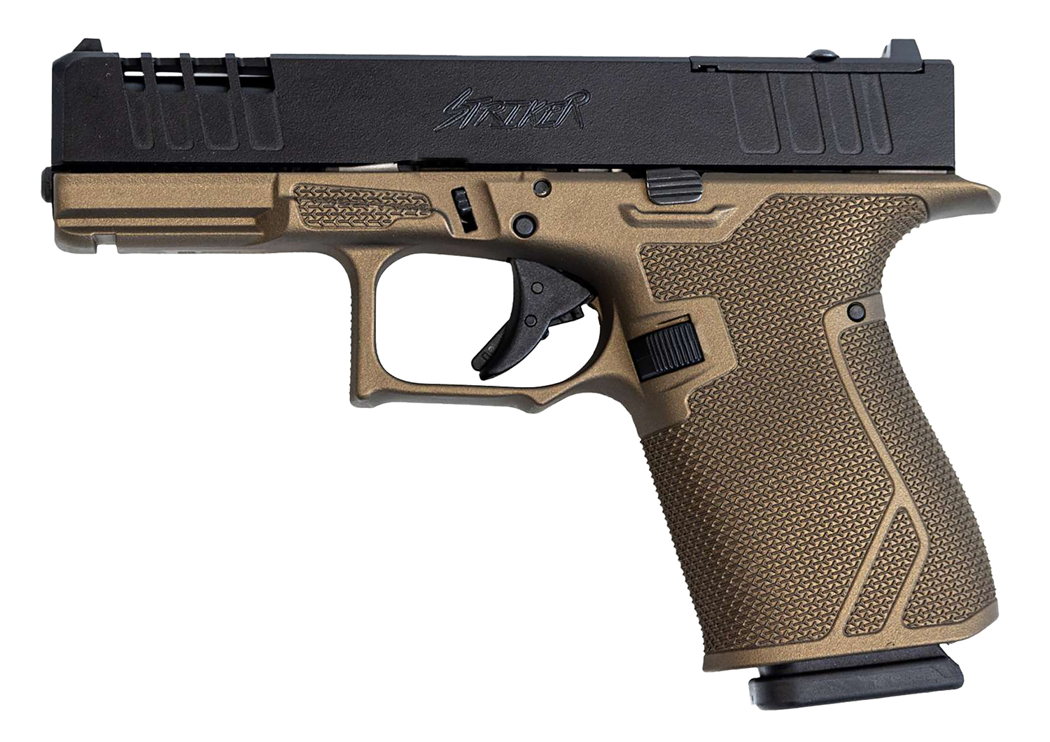 Great Lakes Firearms GL19BRZ Striker Compact Frame 9mm Luger 15+1 4″ Black Nitride Steel Barrel, Black Cerakote Serrated w/Slide Cuts Steel Slide, Bronze Cerakote Polymer Frame & Grip, Ambidextrous