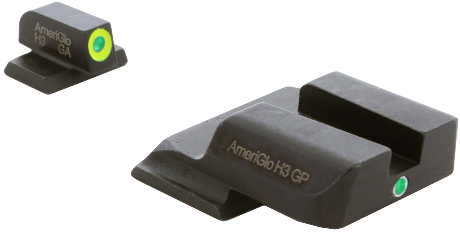AmeriGlo SW301 i-Dot Sight Set for Smith & Wesson M&P Green Tritium LumiGreen Outline Front Sight-Green Tritium Rear Sight