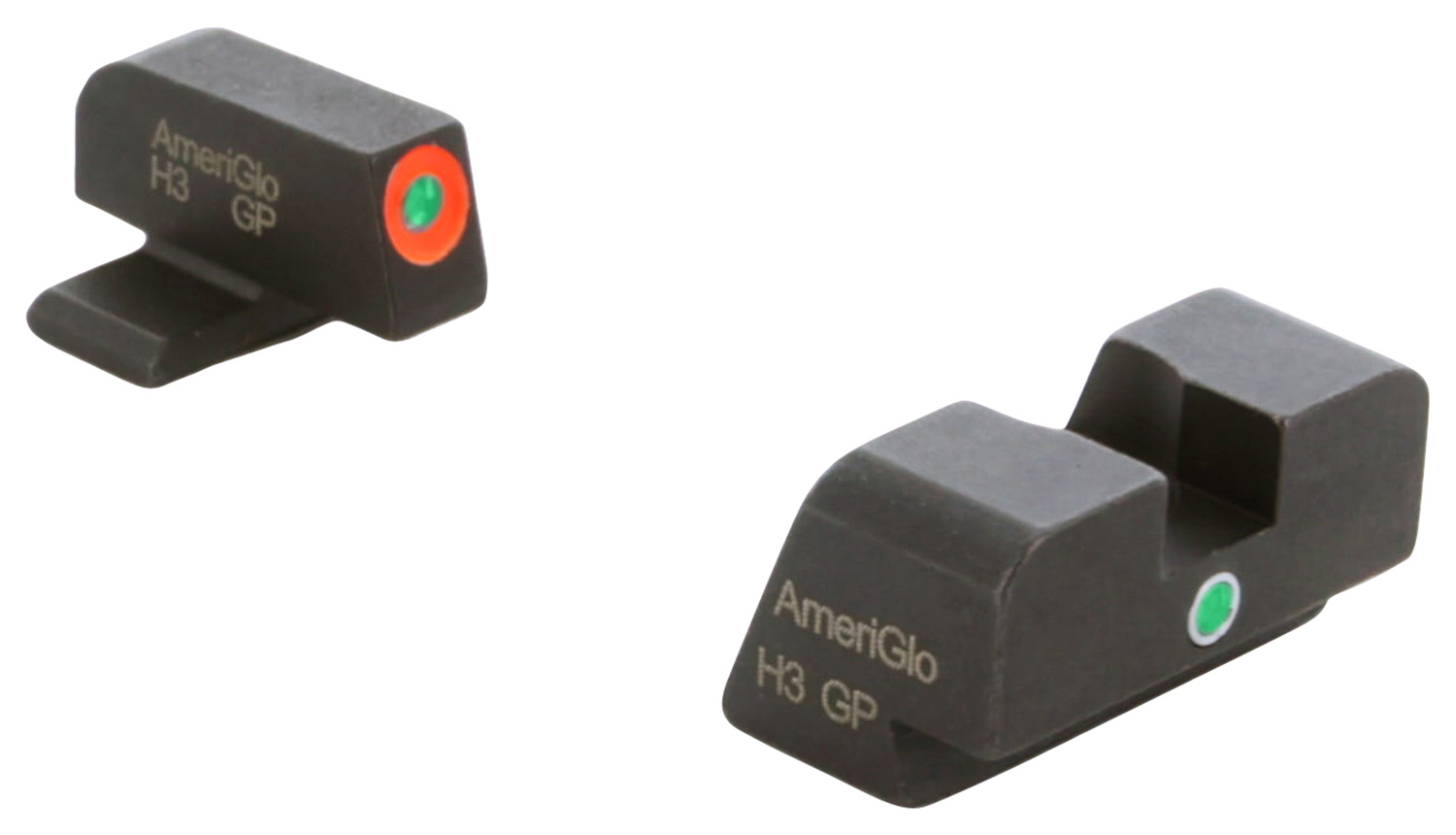 AmeriGlo XD201 i-Dot Sight set for Springfield Armory XD Green Tritium Orange Outline Front Sight-Green Tritium Rear Sight