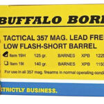 Buffalo Bore Ammunition 19H20 Buffalo-Barnes Strictly Business 357Mag 125gr Barnes VOR-TX XPB Lead Free 20 Per Box/12 Case