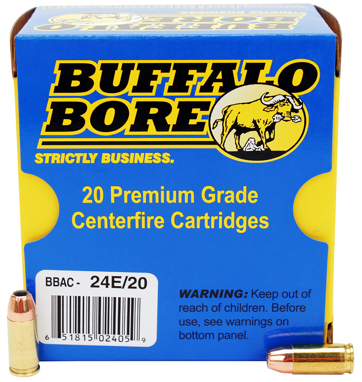 Buffalo Bore Ammunition 24E20 Personal Defense Strictly Business 9mmLuger +P 124gr Jacket Hollow Point 20 Per Box/12 Case