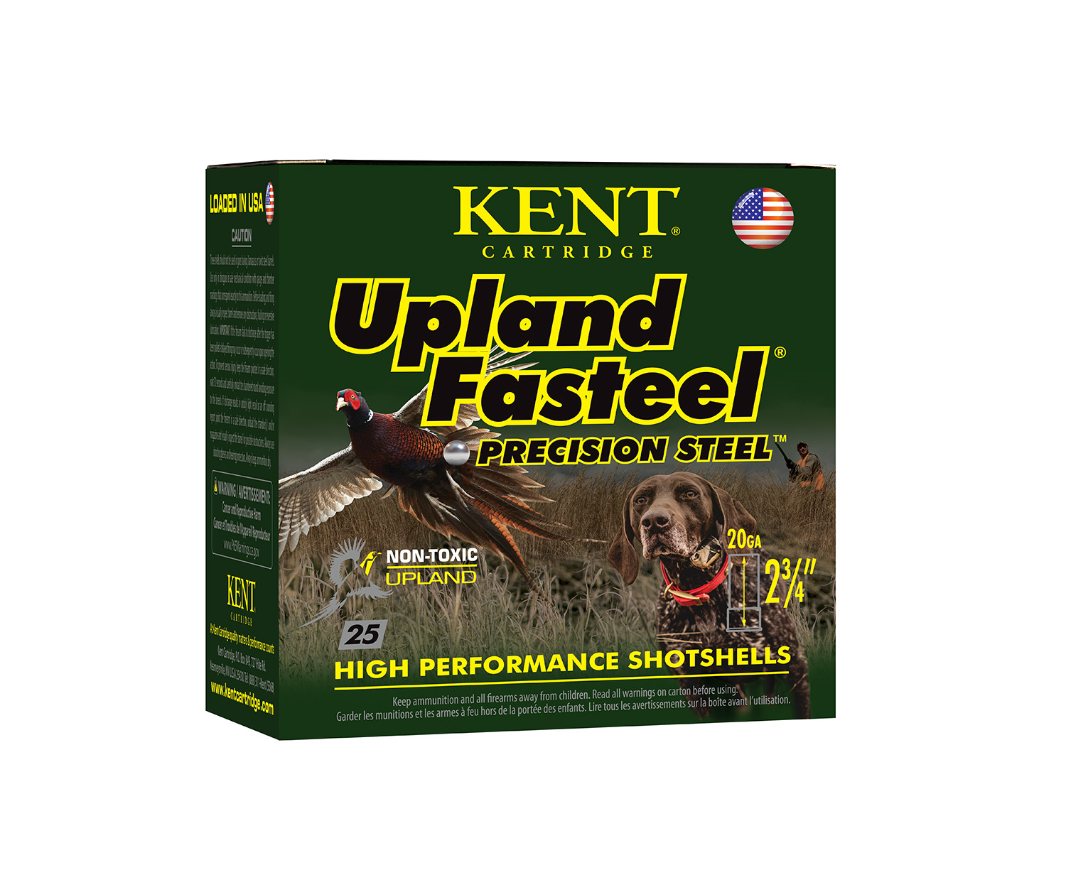 Kent Cartridge K202US246 Upland Fasteel 20Gauge 2.75″ 7/8oz 6Shot 25 Per Box/10 Case
