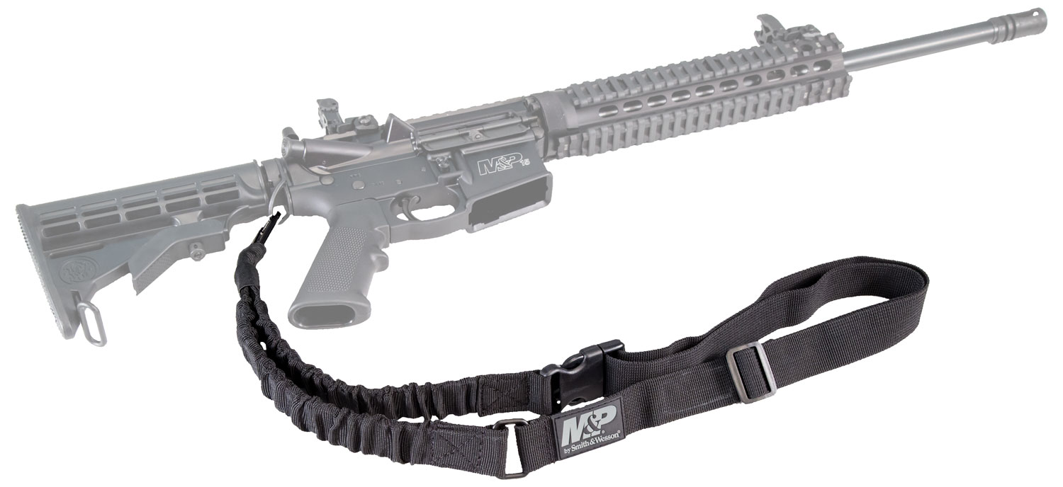 M&P Accessories 110030 Single Point Sling Kit Black Nylon w/ Adjustable Bungee Design for AR Platform