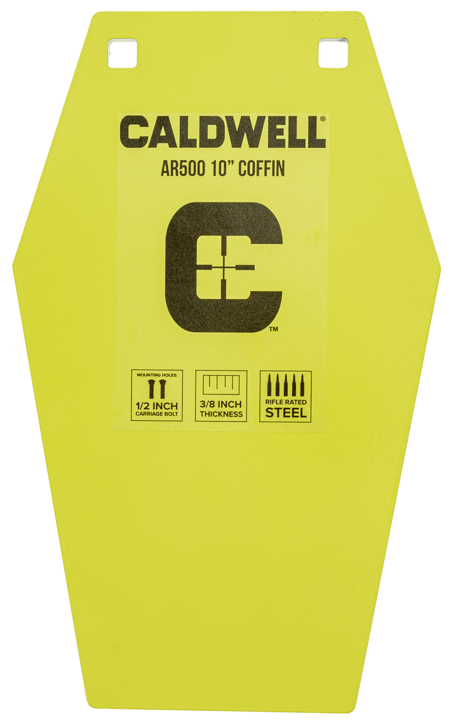 Caldwell 1116693 C 10″ Coffin CP4 Yellow Powder Coat AR500 Steel Hanging