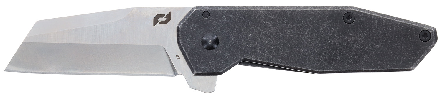 Schrade 1182277 Slyte Compact 2.40″ Folding Plain Satin D2 Steel Blade 3.50″ Dark Stonewash Stainless Steel Handle