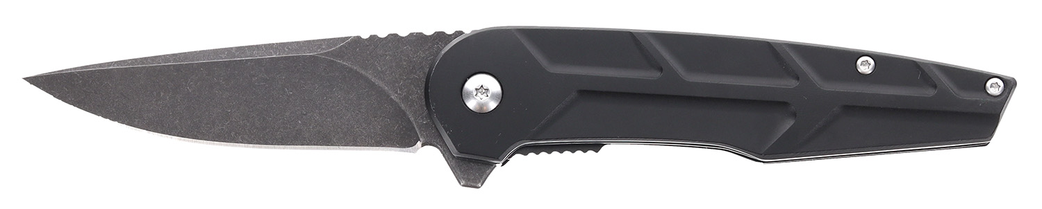 Schrade 1159329 Reckon 3.25″ Folding Drop Point Plain Dark Stonewash D2 Steel Blade 4.40″ Black Aluminum Handle