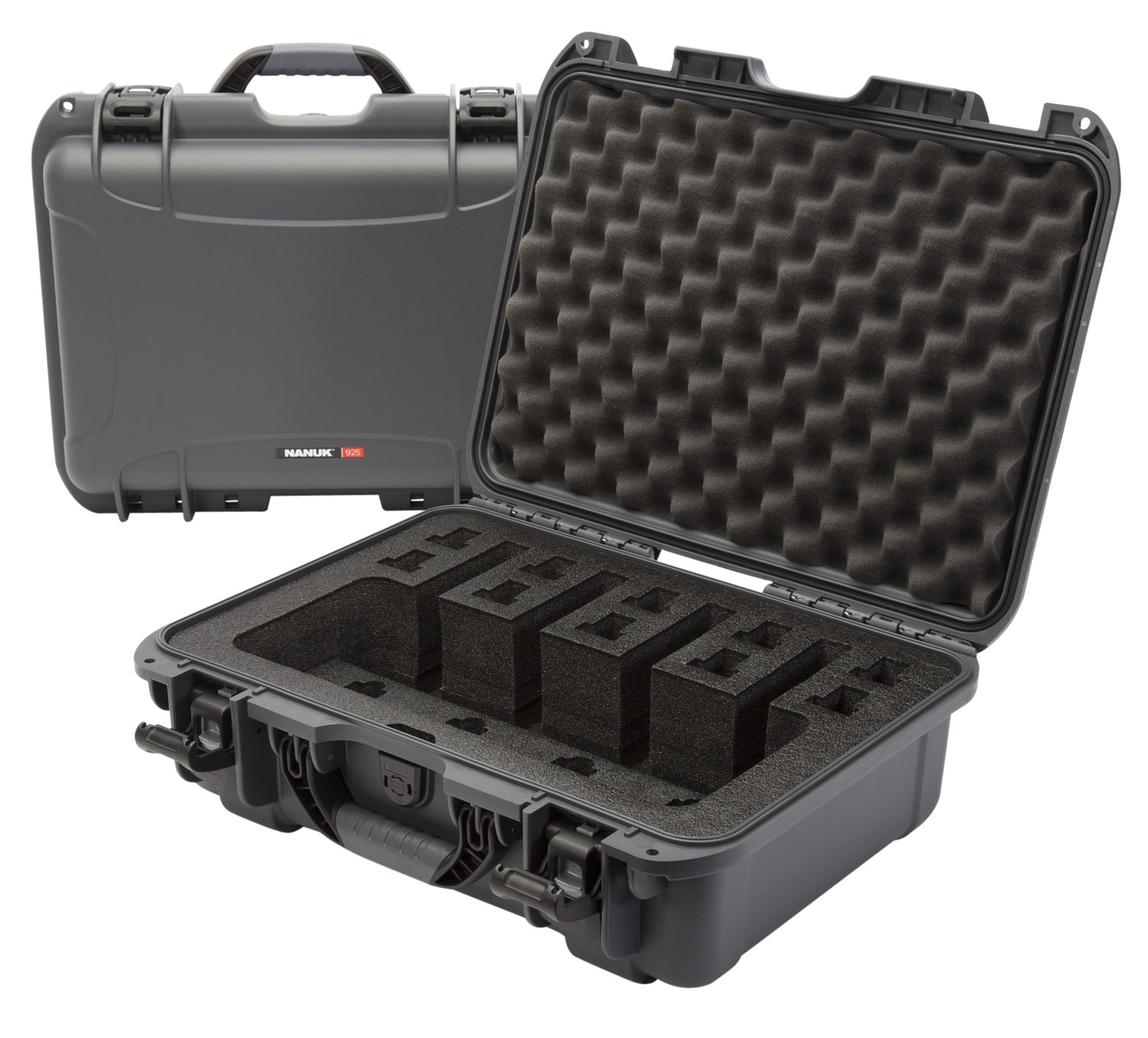 Nanuk 9254UP7 925 4 Up Gun Case Waterproof Graphite Resin w/ Closed-Cell Foam Padding 17″ L x 11.80″ W x 6.40″ H Interior Dimensions