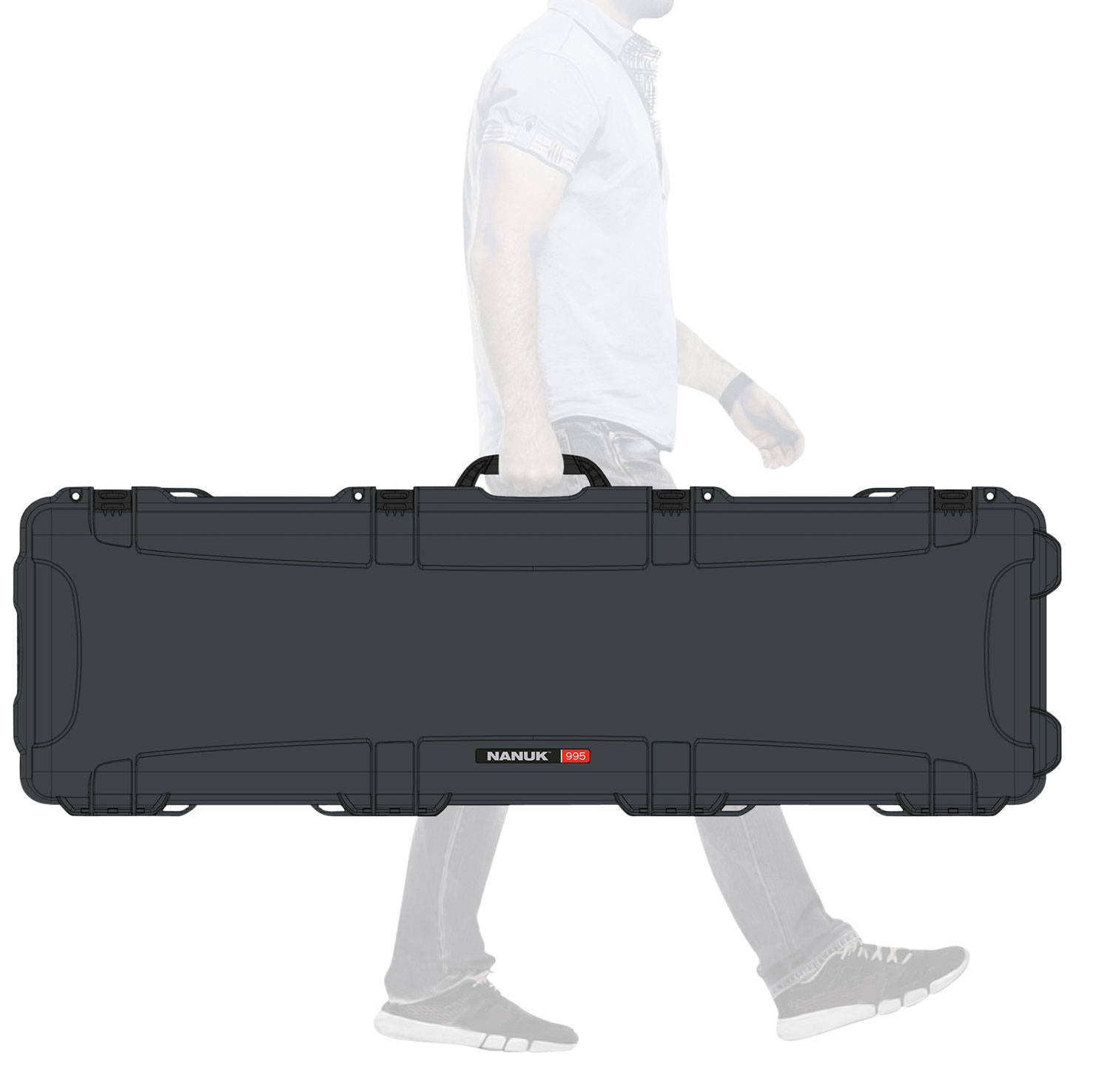 Nanuk 9951007 995 Waterproof Graphite Resin with Foam Padding & Lockable Latches for Rifles 52″ L x 14.50″ W x 6″ H Interior Dimensions