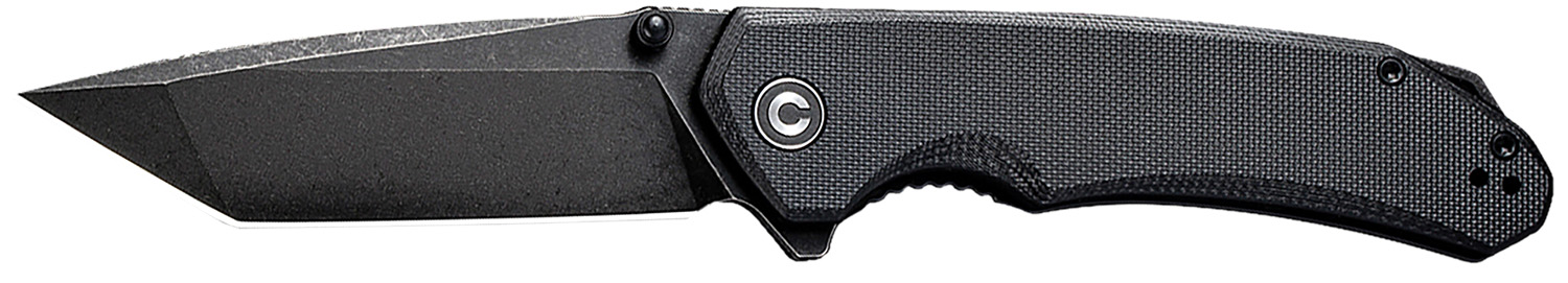 Civivi Knives C2023C Brazen 3.46″ Folding Tanto Black Stonewashed D2 Steel Blade, Black Textured G10 Handle
