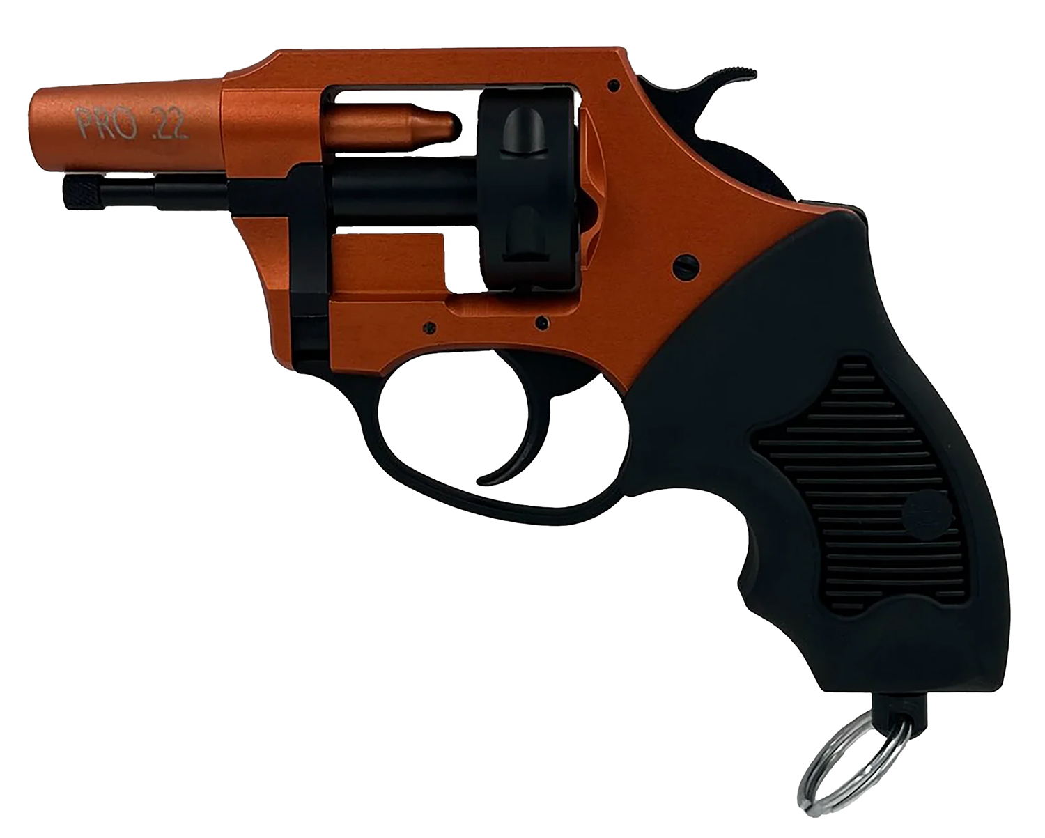 Charter Arms 82290 Pro 22  22 Blank, 6rd Orange Cerakote Frame, Black Rubber Grips