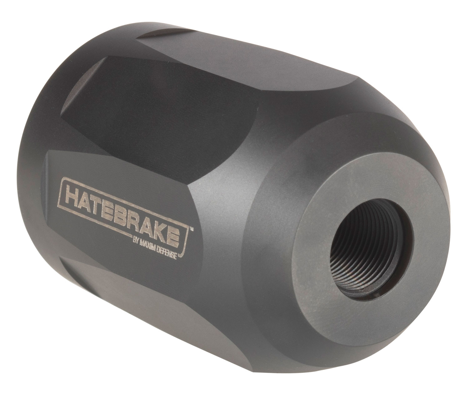 Maxim Defense MXM47707 Hate Brake Black DLC 17-4 Stainless Steel with 1/2″-28 tpi Threads, 2.40″ OAL, 1.50″ Diameter & Octagon Shape for 5.56x45mm NATO