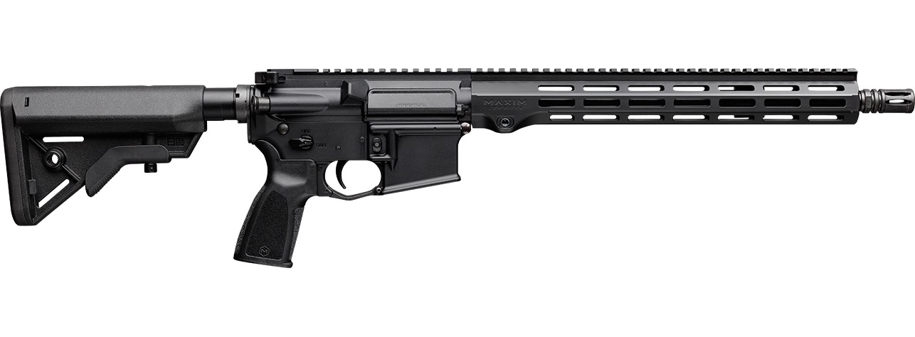 Maxim Defense MD15 Duty 5.56 NATO 16″ Black Nitride Threaded Barrel, Black Anodized Aluminum Receiver w/Picatinny Rail, M-LOK Handguard, B5 Bravo Black Polymer Stock, Black Polymer Grip