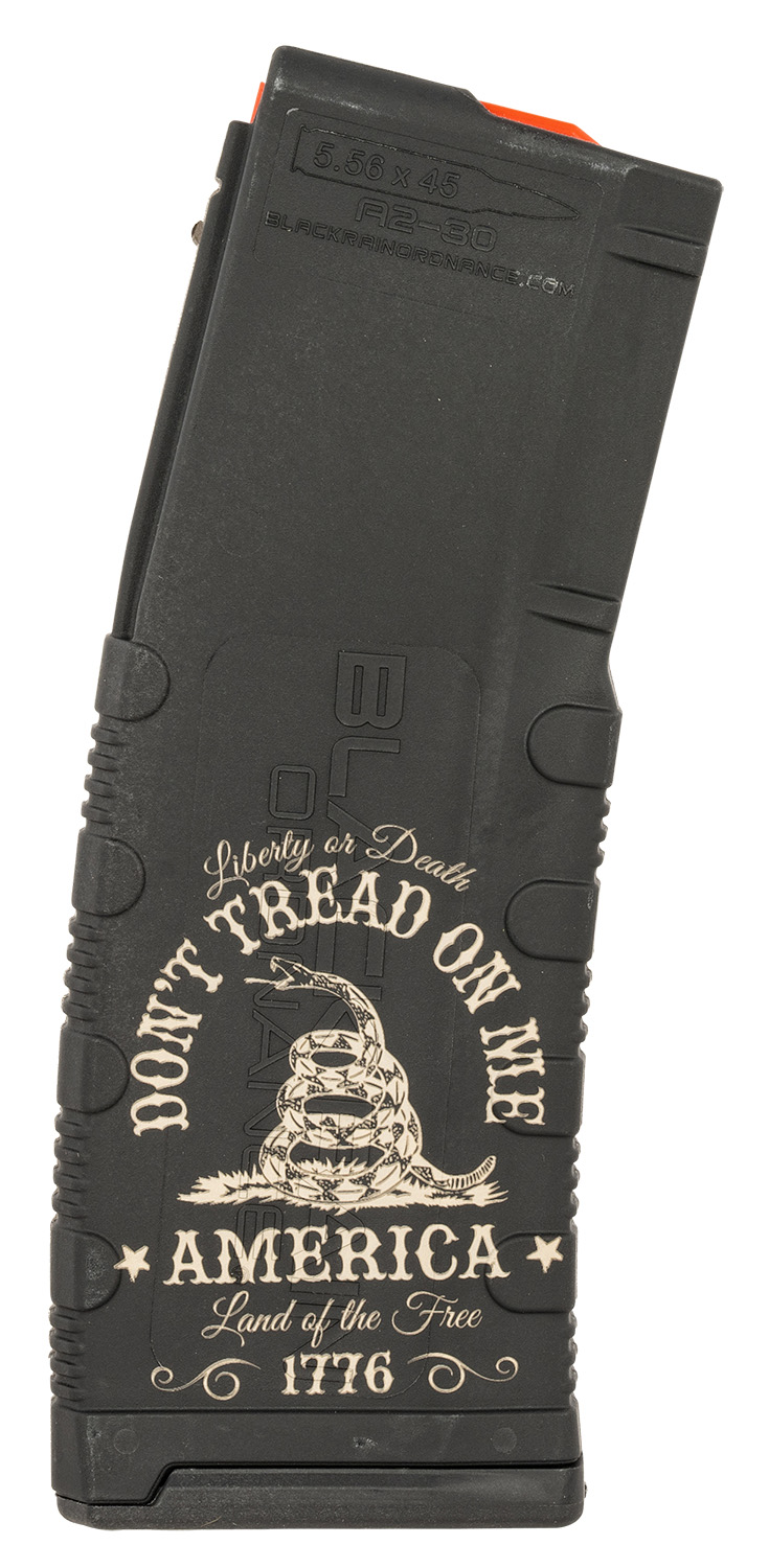 Black Rain Ordnance MAG30DONTTREAD Magazine 30rd 223 Rem/5.56 NATO Don’t Tread On Me Engraving Fits AR-15 Platform