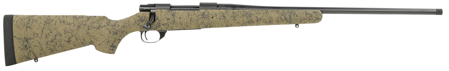 Howa HHS43163 M1500 HS Precision 308 Win 5+1 22″ Threaded Barrel, Black Metal Finish, Green with Black Webbing Fixed HS Precision Stock