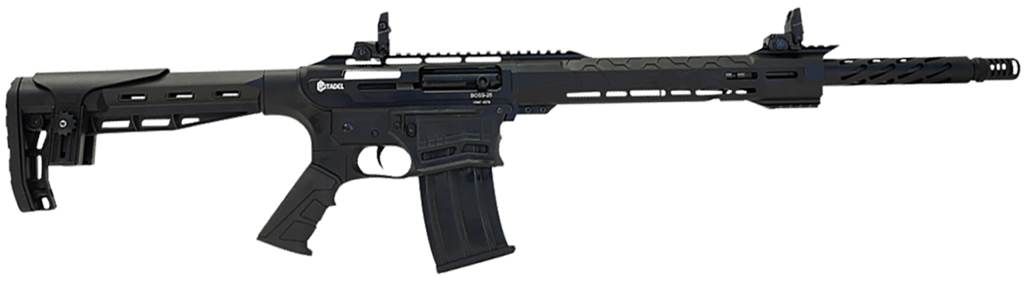 Citadel CBOSS2512CA Boss 25 *CA Compliant 12 Gauge Semi-Auto 3″ 5+1 20″ Matte Black Steel Barrel, Matte Black Picatinny Rail Receiver, Picatinny Rail Forend, Black Synthetic Stock, Black Polymer Grip