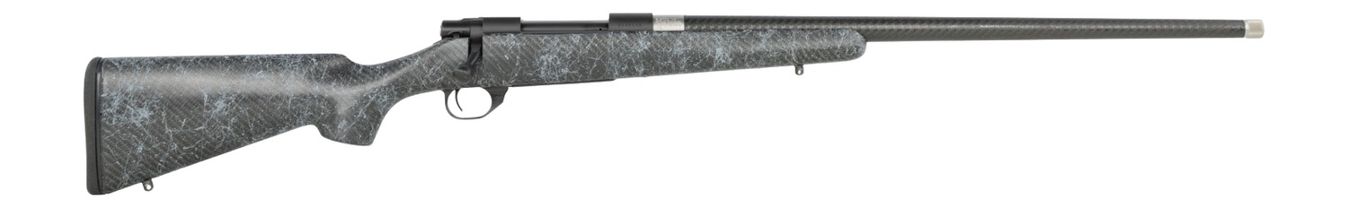 Howa HCE65PRCGW 1500 Carbon Elevate 6.5 PRC 4+1 24″ Wrapped Carbon Fiber Threaded Barrel, Blued Drilled & Tapped Steel Receiver, Fixed Stocky’s Black w/Gray Webbing Carbon Fiber Stock, Right Hand