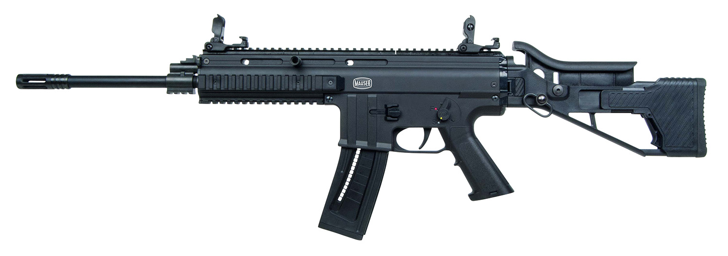 Mauser Rimfire 4150013CA M-15 *CA Compliant 22 LR Caliber with 10+1 Capacity, 16.50″ Barrel, Black Metal Finish & Side Folding Adjustable Cheekrest Black Stock Right Hand (Full Size)