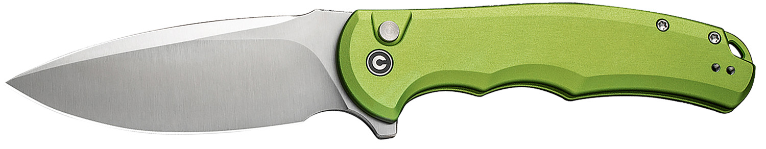 Civivi Knives C18026E-3 Praxis 3.75″ Folding Drop Point Plain Satin Nitro-V Steel Blade, Lime Green Aluminum Handle