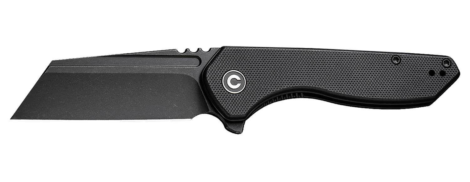 Civivi Knives C23036-1 ExOne 2.94″ Folding Reverse Tanto Plain Black Stonewashed Nitro-V Steel Blade, Black Textured G10 Handle