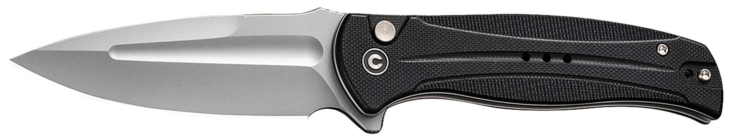 Civivi Knives C23053-3 Incindie 3.48″ Folding Spear Point Plain Stonewashed 14C28N Steel Blade, Black Textured G10 Handle