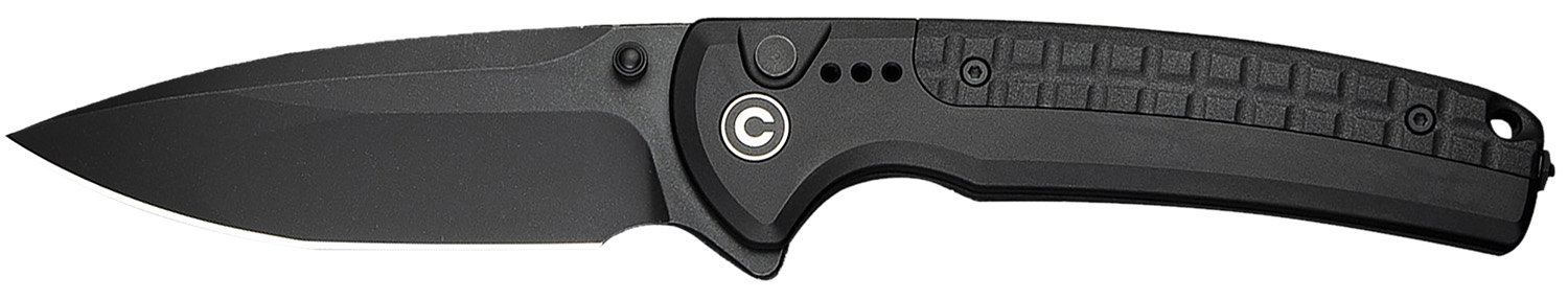 Civivi Knives C22025D-1 Sentinel Strike II 3.70″ Folding Plain Black Stonewashed Nitro-V Steel Blade, Black Textured FRN Handle