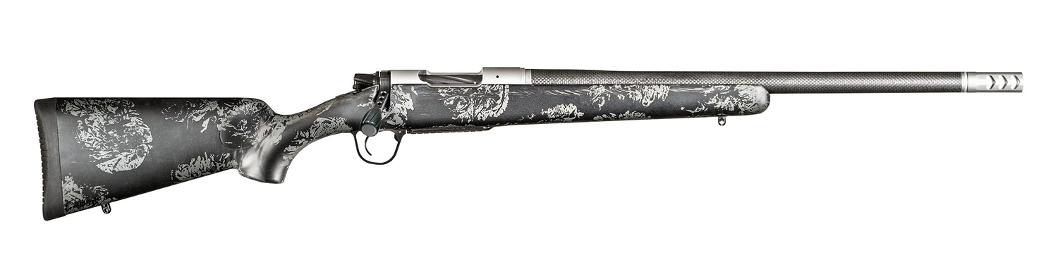 Christensen Arms 8010615100 Ridgeline FFT Full Size 308 Win 4+1, 20″ Stainless Steel Threaded Barrel, Stainless Aluminum Receiver, Black w/Gray Accents Fixed Sporter w/Flash Forged Technology Stock