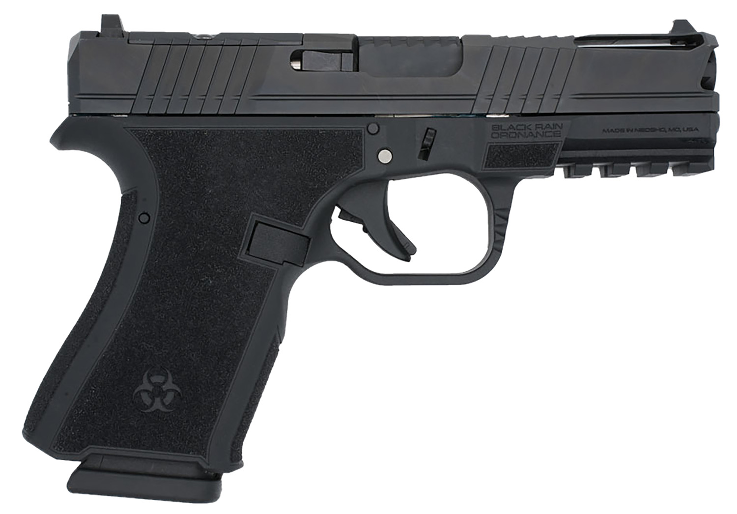 Black Rain Ordnance FLP9MMBLK Compact Frame 9mm 15+1 4″ Stainless Steel Slide