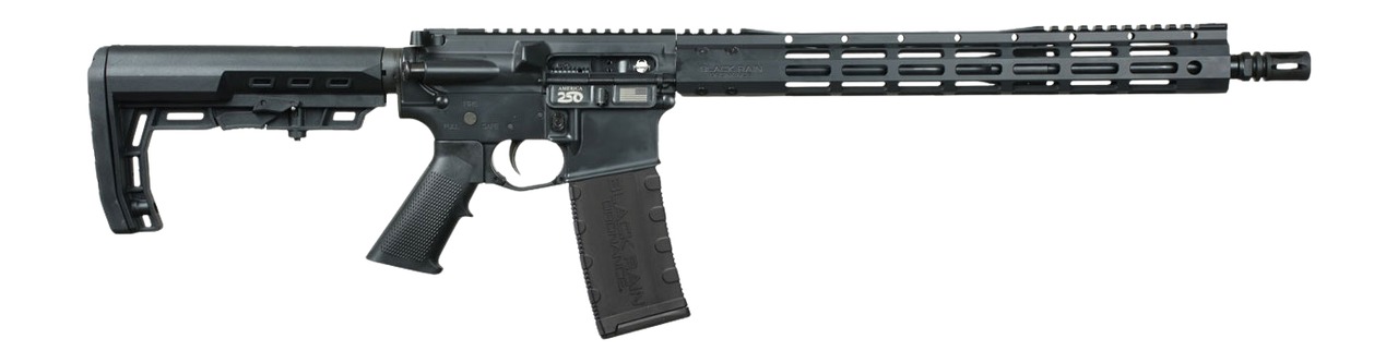Black Rain Ordnance BRO-26052801 Spec15 5.56 NATO 30+1 16″ Black Nitride Barrel, Matte Black Cerakote Aluminum Receiver w/Picatinny Rail, M-LOK Handguard, MFT Minimalist Black Polymer Stock, Black G.I