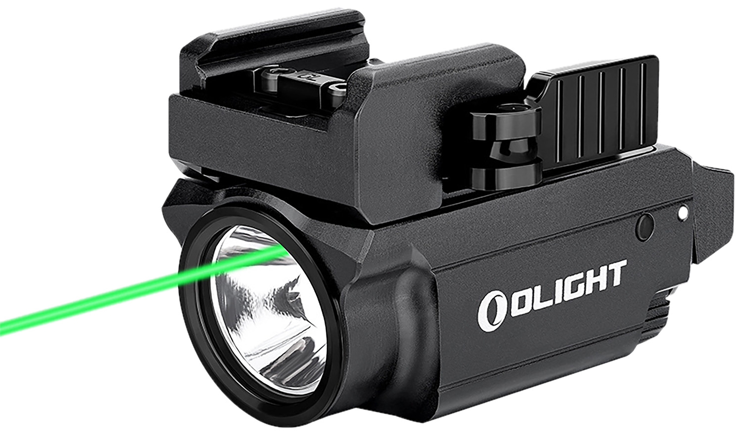 Olightstore Usa Inc OBALDRMINIBK Baldr Mini Black Anodized 100/600 Lumens White LED Green Laser