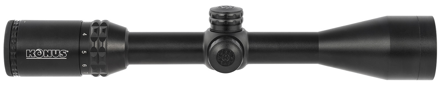Konus 7279 KonusPro 275 Matte Black 3-10x 44mm 1″ Tube Dual Illuminated Blue/Red Engraved 275 Ballistic Dot Reticle