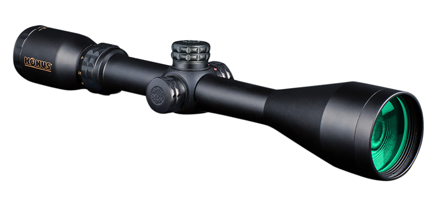 Konus 7294 KonusPro Hunting Matte Black 3-9x50mm 1″ Tube Dual Illuminated (Blue/Red) Engraved 30/30 Floating Cross Reticle
