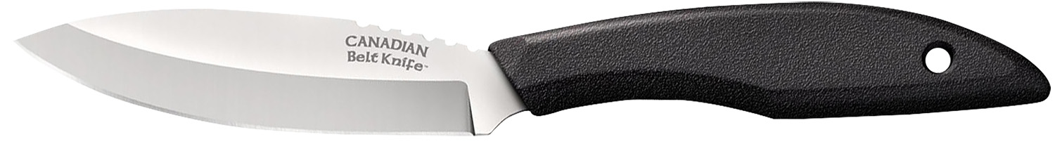 Cold Steel CS20CBL Canadian Belt 4″ Fixed Drop Point Plain Cryo Quenched 4116 SS Blade, 4.50″ Black Textured Polypropylene Handle