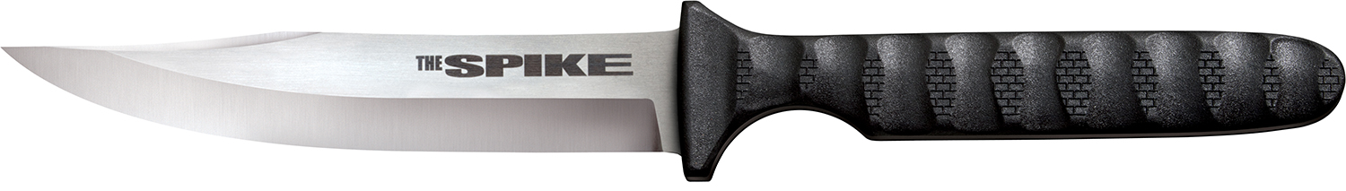 Cold Steel CS-53NBS Spike 4″ Fixed Bowie Plain 4116 Stainless Steel Blade/Black Scalloped Griv-Ex Handle Includes Sheath