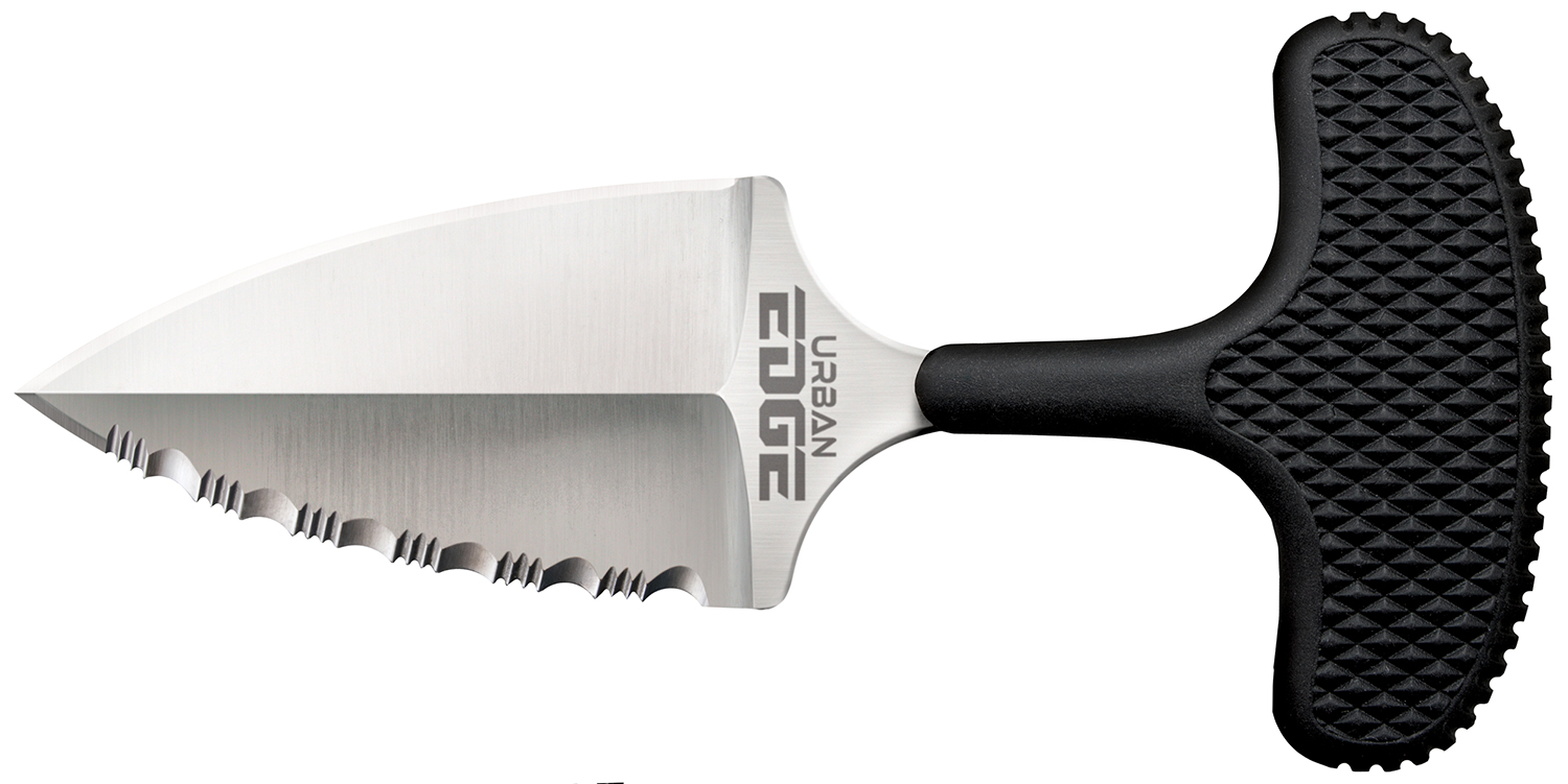 Cold Steel CS43XLS Urban Edge 2.50″ Fixed Part Serrated Stone Washed Japanese AUS-8A SS Blade/Black Textured Kray-Ex Handle