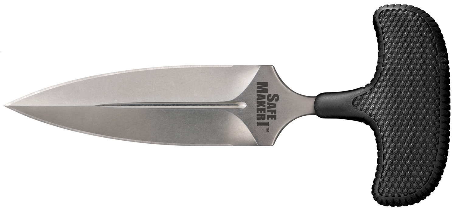Cold Steel CS12DBST Safe Maker I 4.50″ Fixed Spear Point Plain Stone Washed AUS-8A SS Blade/ Black Kray-Ex Handle Includes Sheath