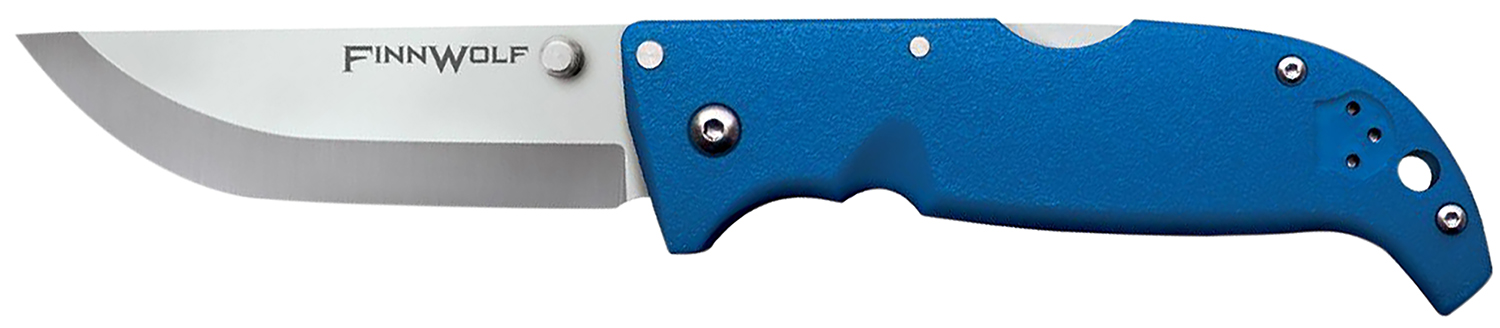Cold Steel CS20NPG Finn Wolf 3.50″ Folding Straight Back Plain Satin Polished AUS-8A SS Blade/Blue Griv-Ex Handle Includes Pocket Clip