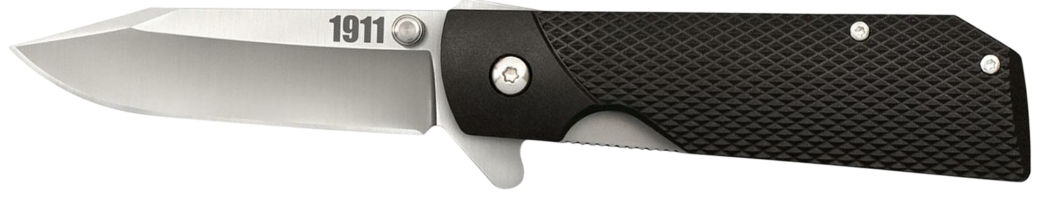 Cold Steel CS20NPJAA 1911 3″ Folding Clip Point Plain 4034 SS Blade/Black Checkered Griv-Ex Handle Includes Pocket Clip