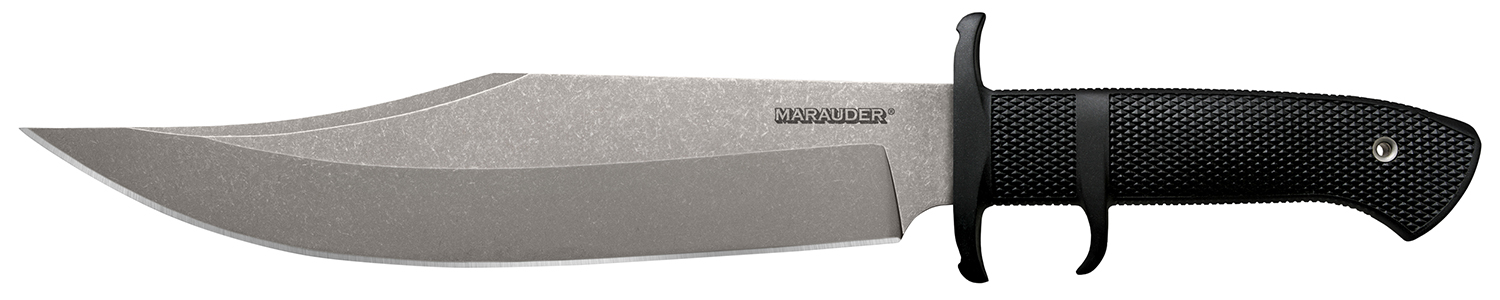 Cold Steel CS39LSWBA Marauder  9″ Fixed Bowie Plain Stone Washed AUS-8A SS Blade/Black Kray-Ex Handle Includes Sheath