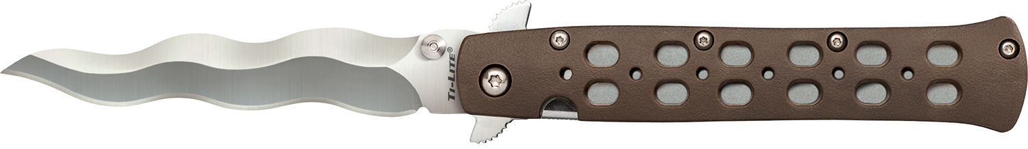 Cold Steel CS-26SK4 Ti-Lite 4″ Folding Plain Kris AUS 10A Steel Blade/Flat Dark Earth Griv-Ex Handle
