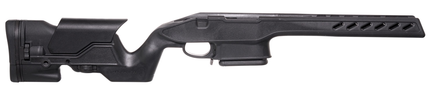 Archangel AA1500SA Precision Stock Black Synthetic Fixed with Adjustable Cheek Riser for Weatherby Vanguard; Howa 1500 Short Action Includes Mag