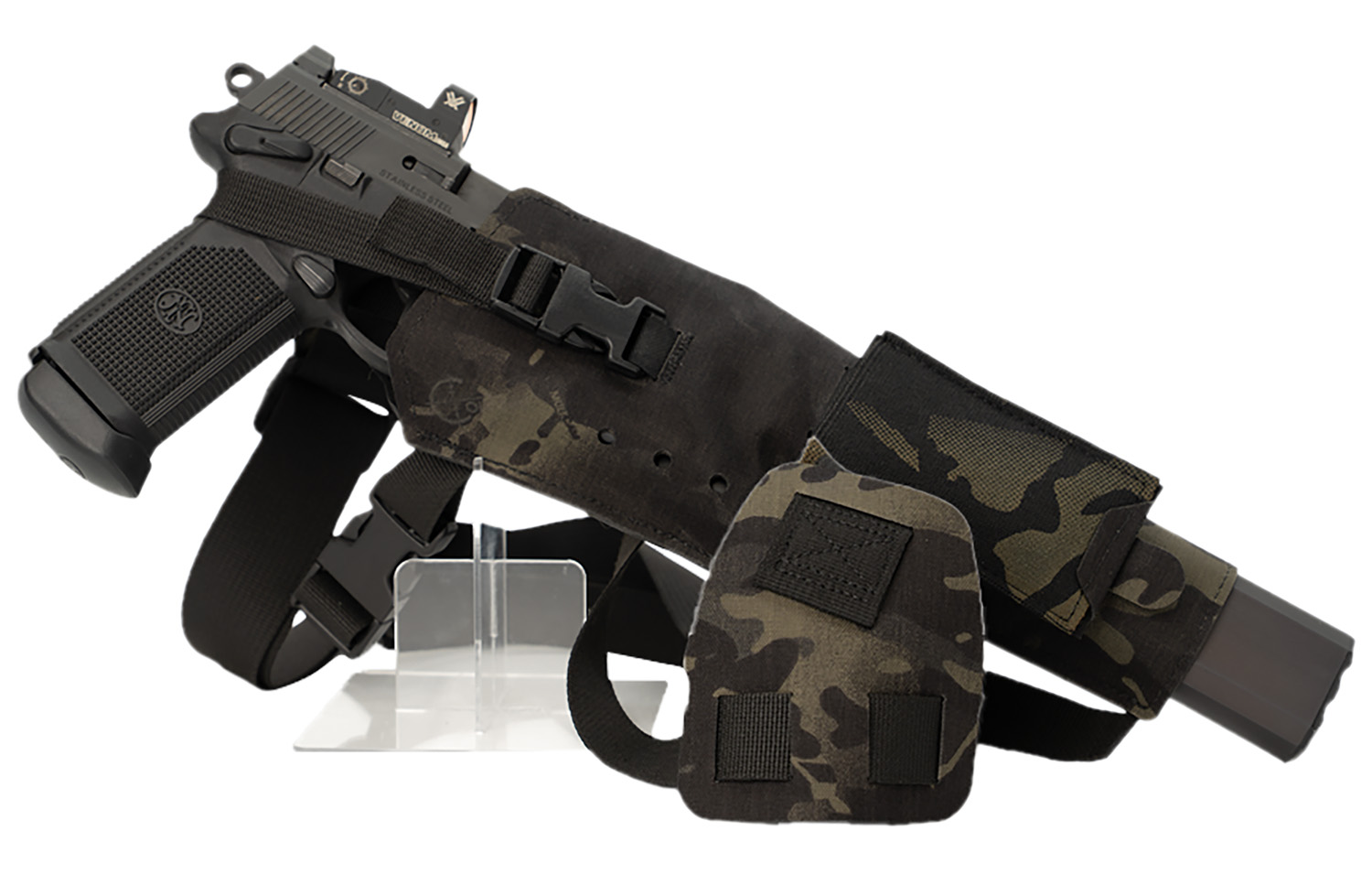 Cole-tac VWX110 Varmint Wrangler XL Pistol Holder Chest MultiCam Black Left Hand
