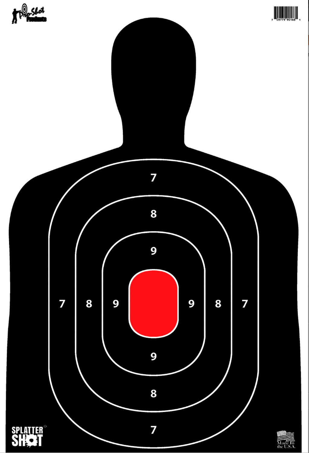 Pro-Shot SILH8PK SplatterShot Hanging Heavy Paper 12″ x 18″ Black/Red 8 Pack