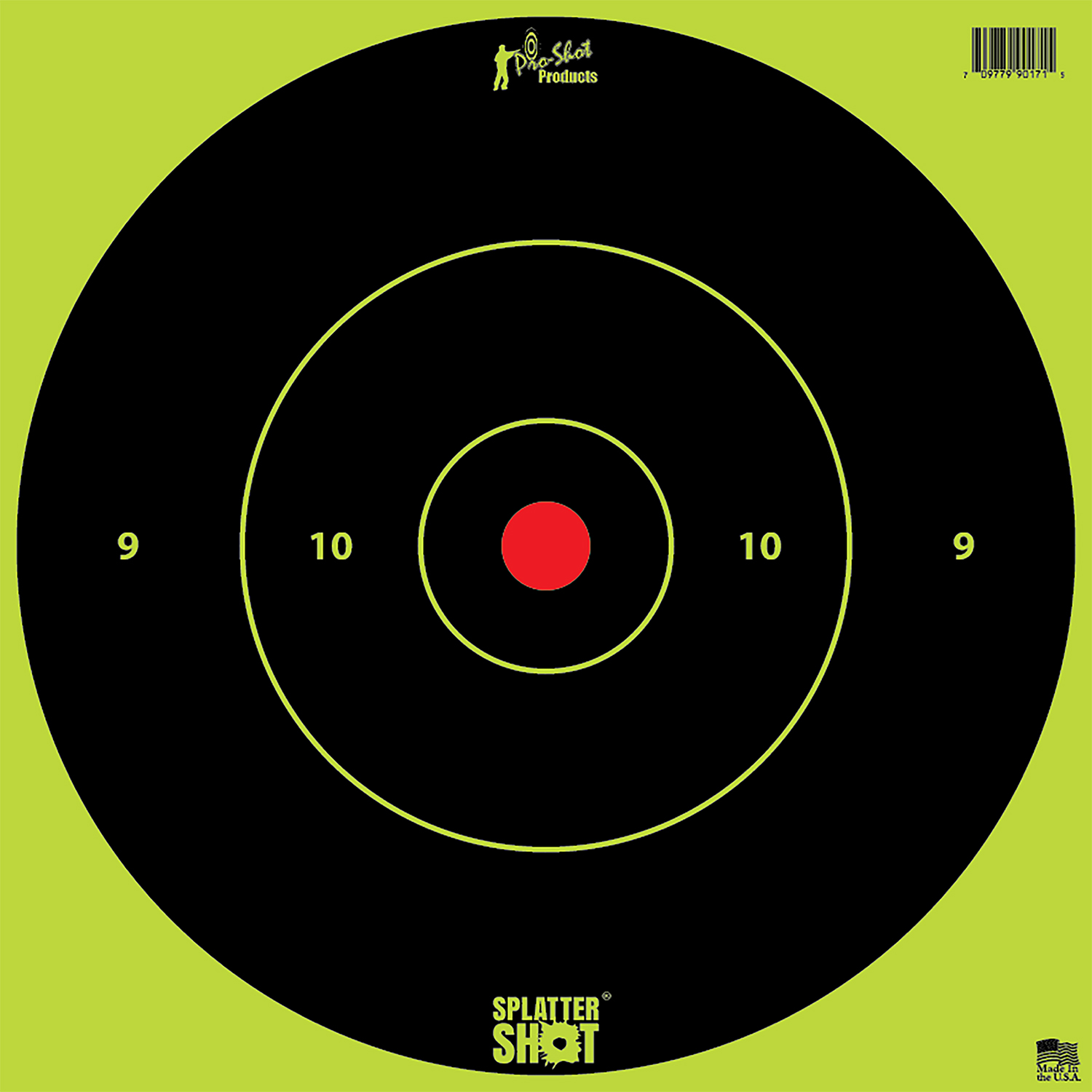 Pro-Shot 12BGREENTG12PK SplatterShot 12″ Bullseye Hanging Heavy Paper Black/Red Impact Enhancement Yes White 12 PK